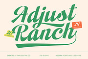 Adjust Ranch Retro Script Logo, a Script Font by timelesstype.co (Thumbnail 1 of 20)