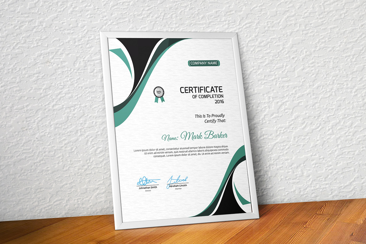 Certificate Word | PSD | AI, a Stationery Template by Curve Design (Photo 3 of 3)