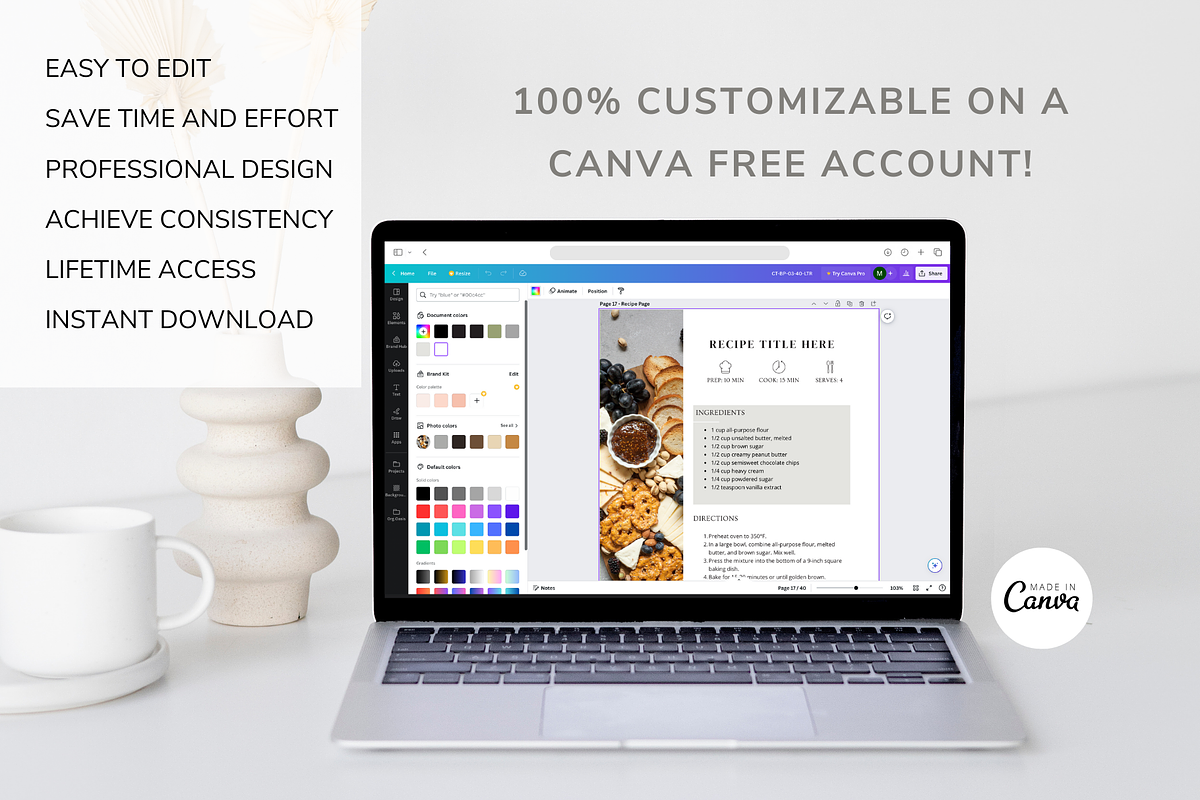 Cookbook Template CANVA, a Magazine Template by OrganizationOasisRo (Photo 7 of 10)