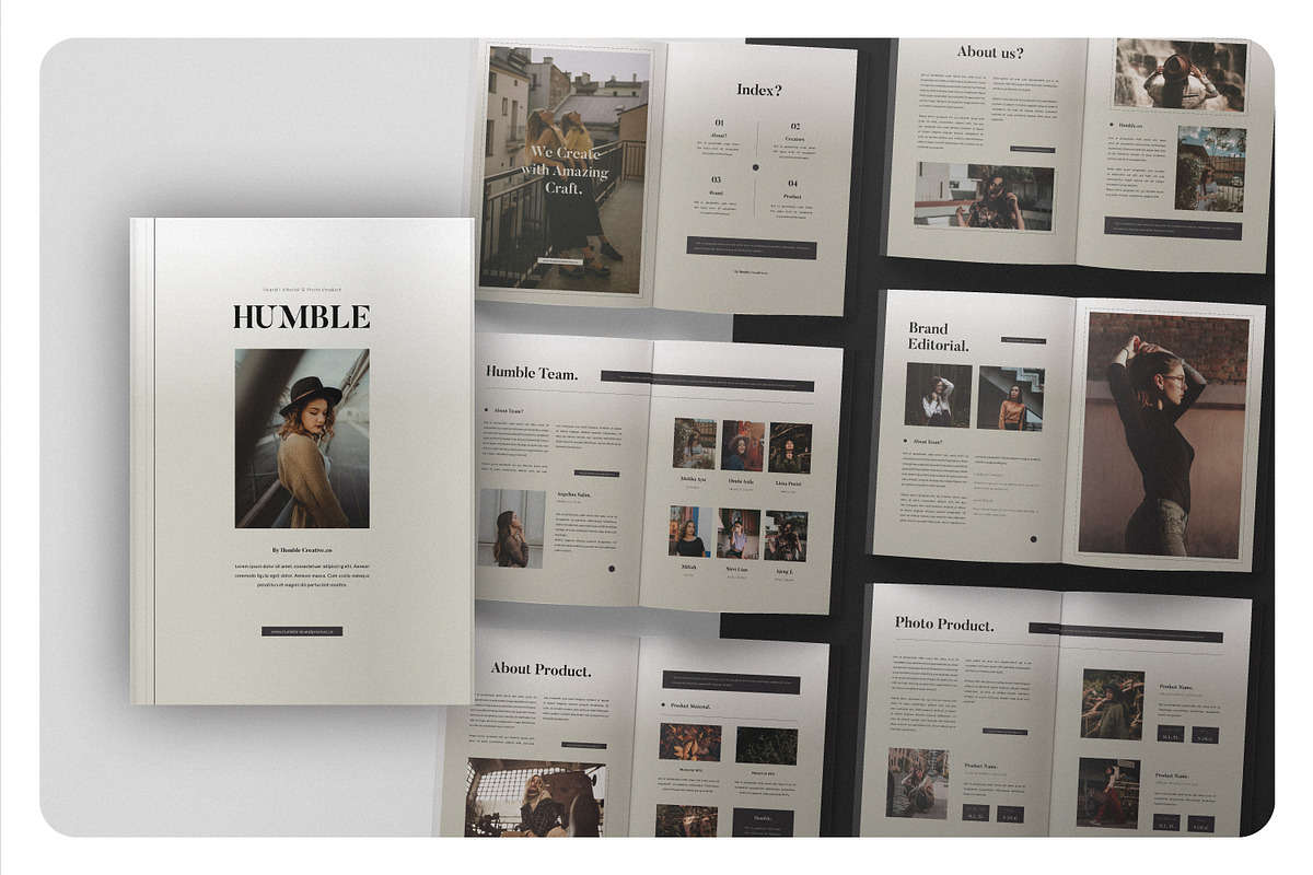Humble Brand Editorial & Photo Produ, a Magazine Template by Typetemp ...