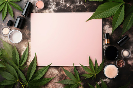 Natural Alternative medicine and cosmetics, CBD, cannabis, hemp, marijuana leav, a Photo by Antonina Vlasova