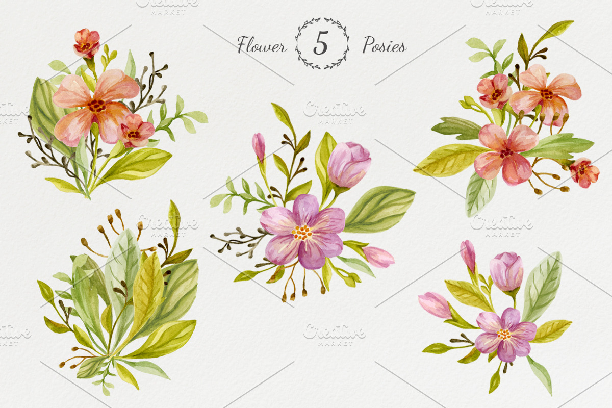Watercolor Floral DIY Pack, a Decorative Illustration by NataliVA (Photo 5 of 5)