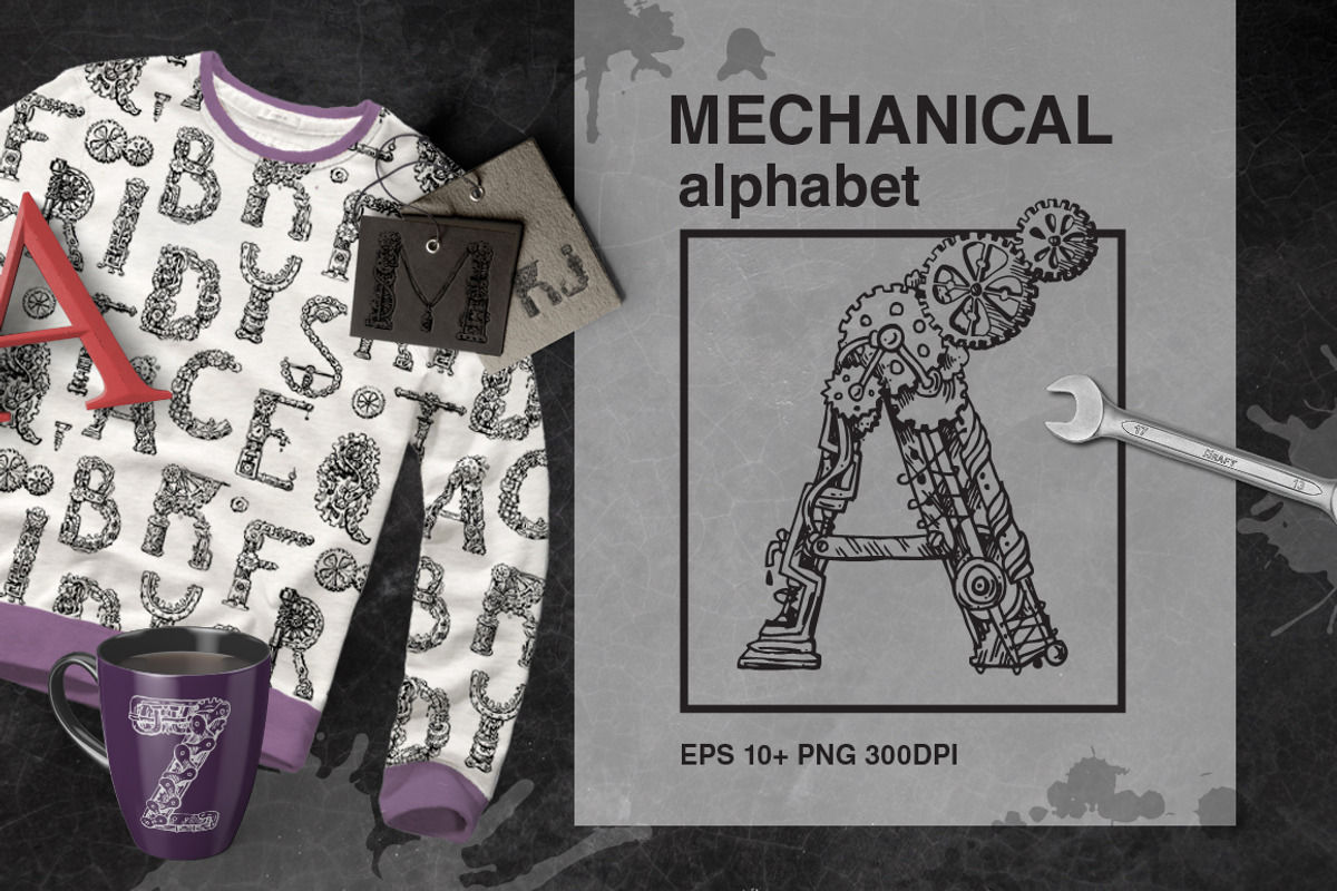 Mechanical alphabet, an Illustration by Steshnikova (Photo 1 of 9)
