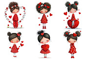 Valentine Girl Clipart, an Illustration by Pixels.Craft (Thumbnail 4 of 5)