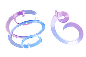 Spiral glass ribbons floating, an Illustration by art PVP - market