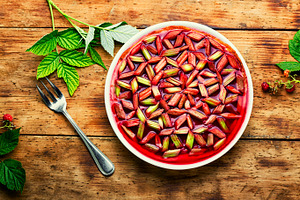 Yummy pie with rhubarb and raspberri, a Food & Drink Photo by MLunov MLunov