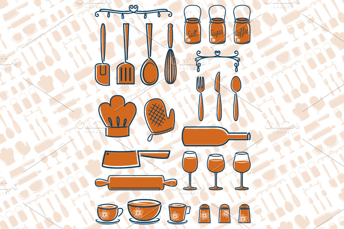 Retro Utensils, a Food Illustration by SasiHouse (Photo 2 of 4)