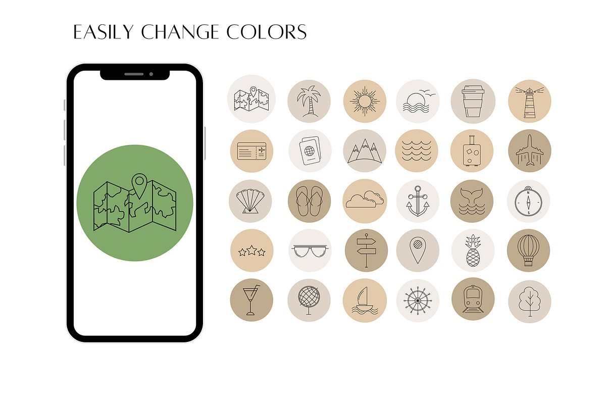 35 Travel Story Highlights Icons, a Social Media Template by Imageblend (Photo 3 of 4)