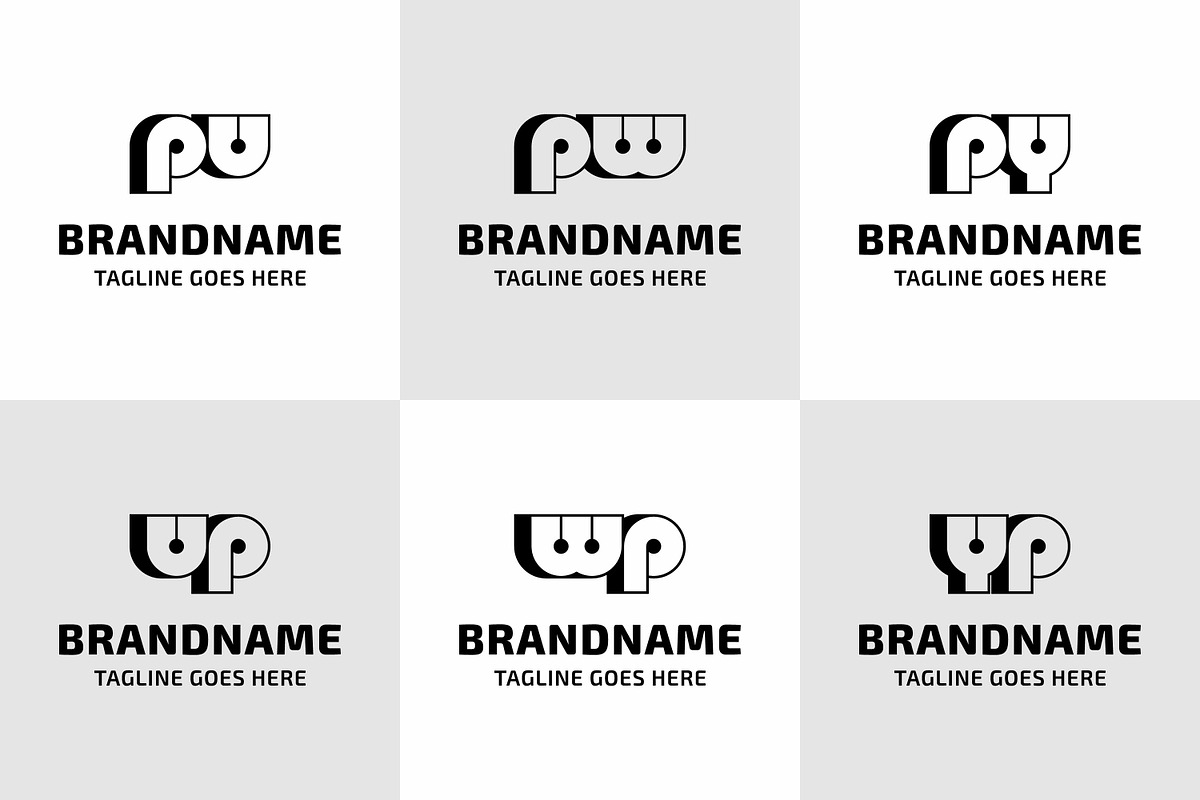 Letters PU UP PW WP PY YP Bold Logo, a Branding & Logo Template by Pray Art Design Studio (Photo 1 of 2)