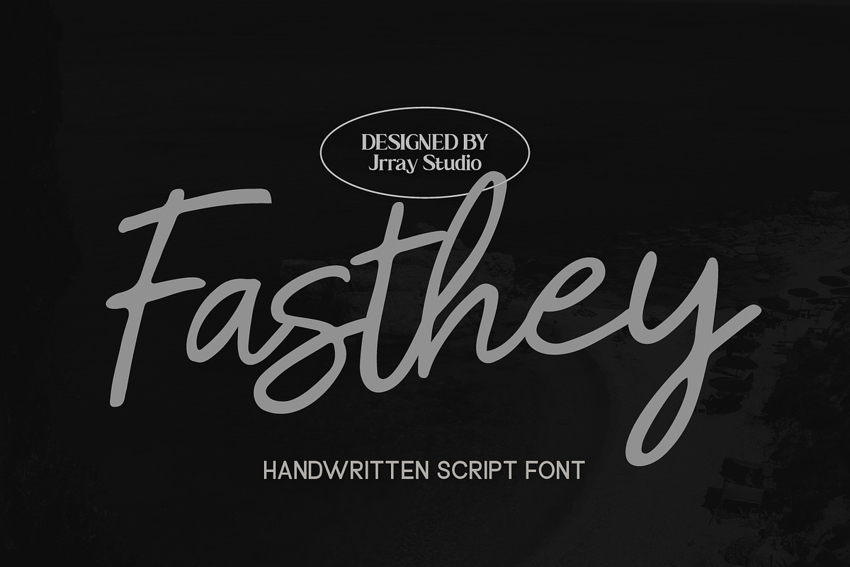 Fasthey Font, a Script Font by Jrray Studio (Photo 1 of 7)