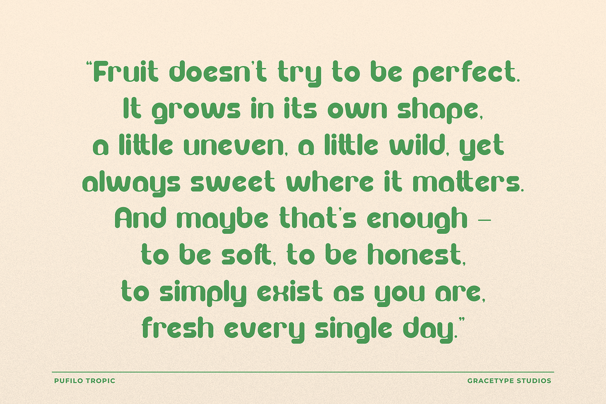 Pufilo Tropic | Rounded Playful Sans, a Sans Serif Font by gracetype_studio (Photo 2 of 12)