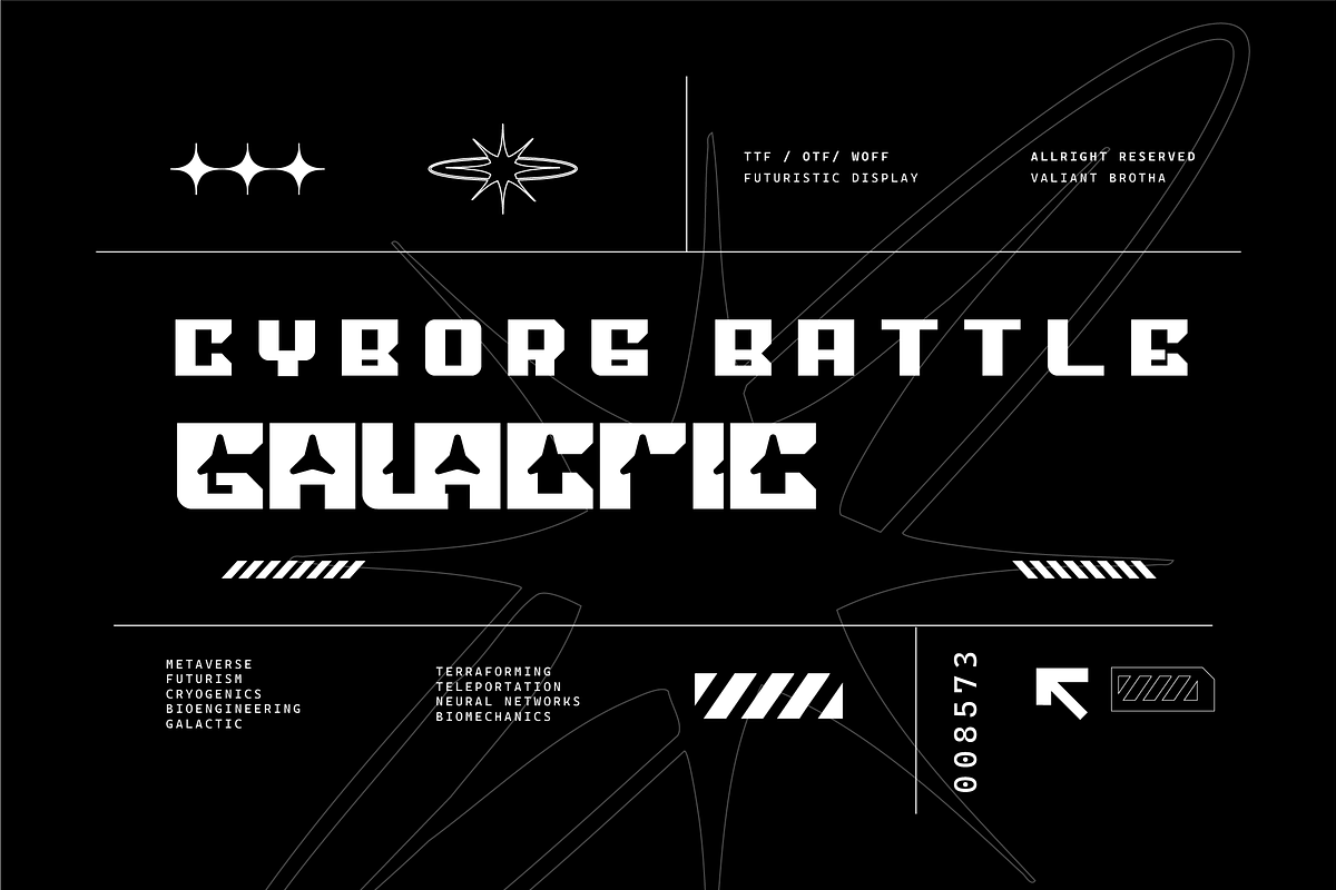 VB Brinio - Futuristic Display Font, a Sans Serif Font by VALIANTBROTHA (Photo 5 of 9)
