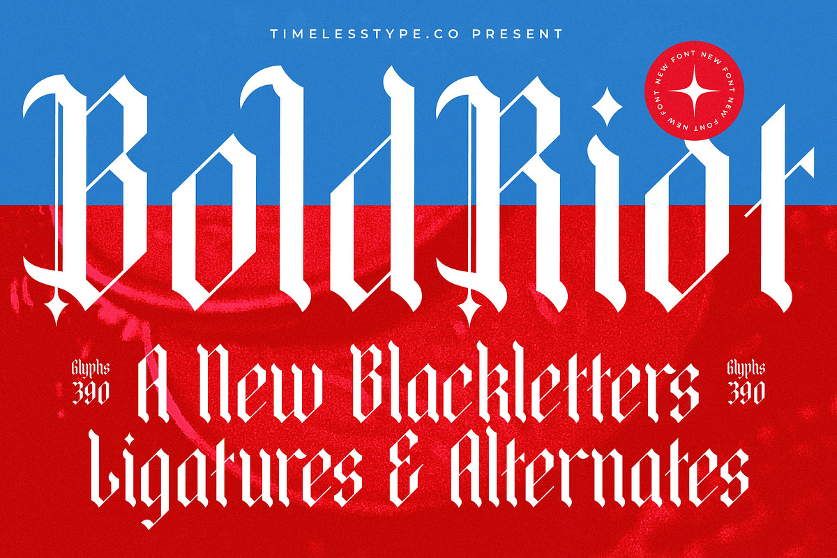 Bold Riot Modern Blackletter, a Blackletter Font by timelesstype.co (Photo 1 of 20)