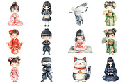 Japanese Watercolor Clipart Bundle, an Illustration by CitraGraphics (Thumbnail 5 of 5)