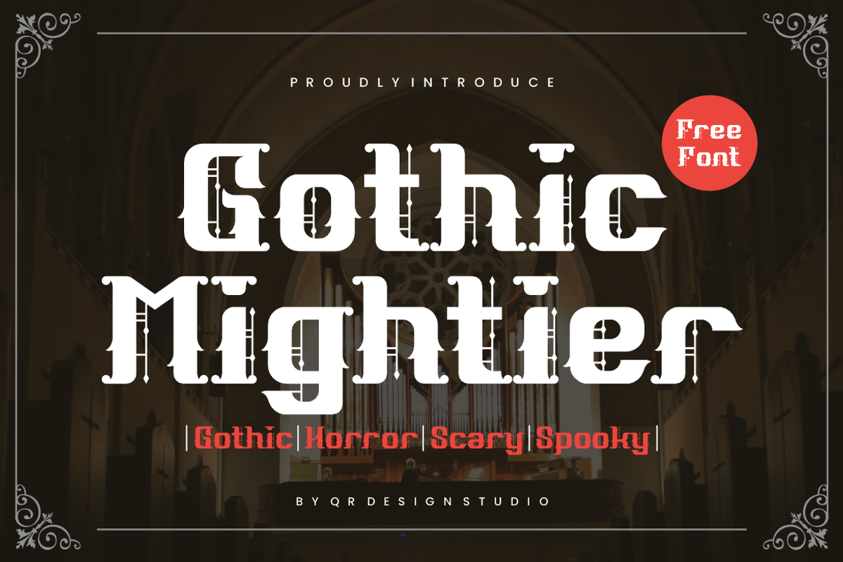 Gothic Mightier - Metal Font, a Blackletter Font by QR Design Studio (Photo 1 of 6)