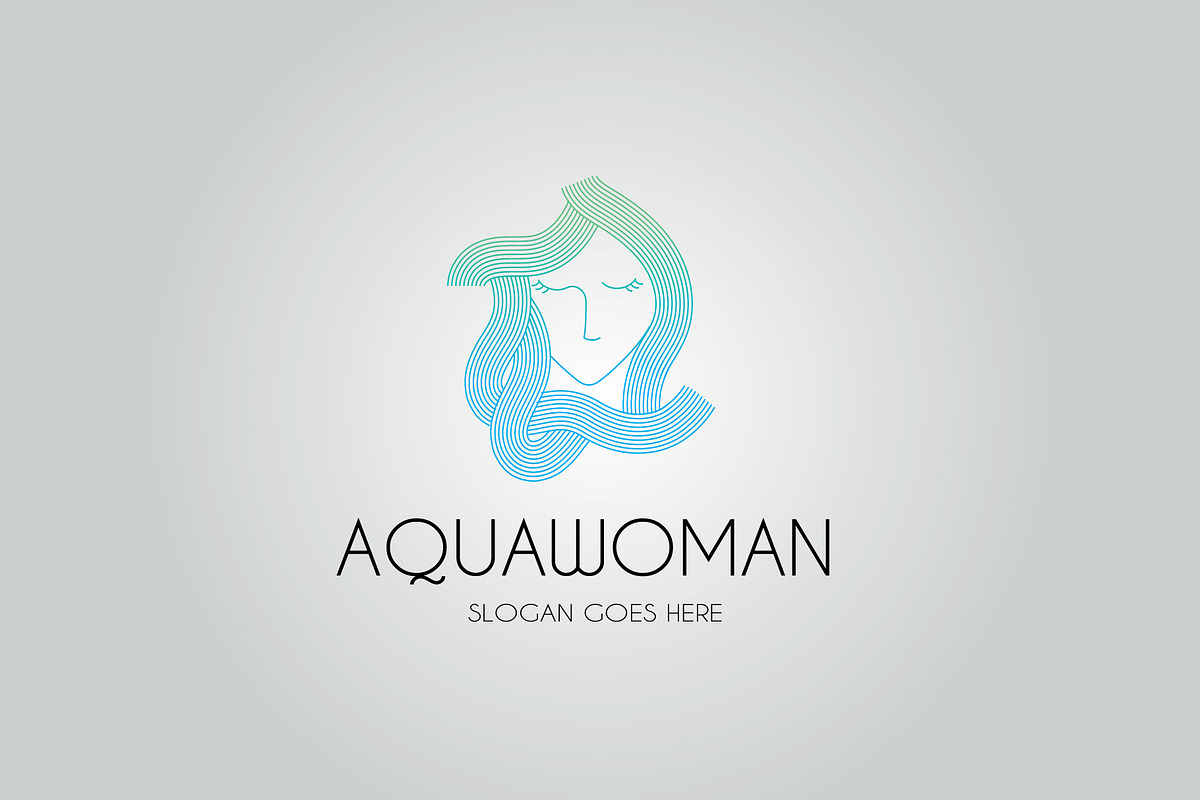 aqua woman logo minimalist elegant, a Branding & Logo Template by Mariyana (Photo 3 of 3)