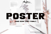 POSTER Sans Serif Font Family, a Sans Serif Font by Anna Zakharchenko (Thumbnail 1 of 13)