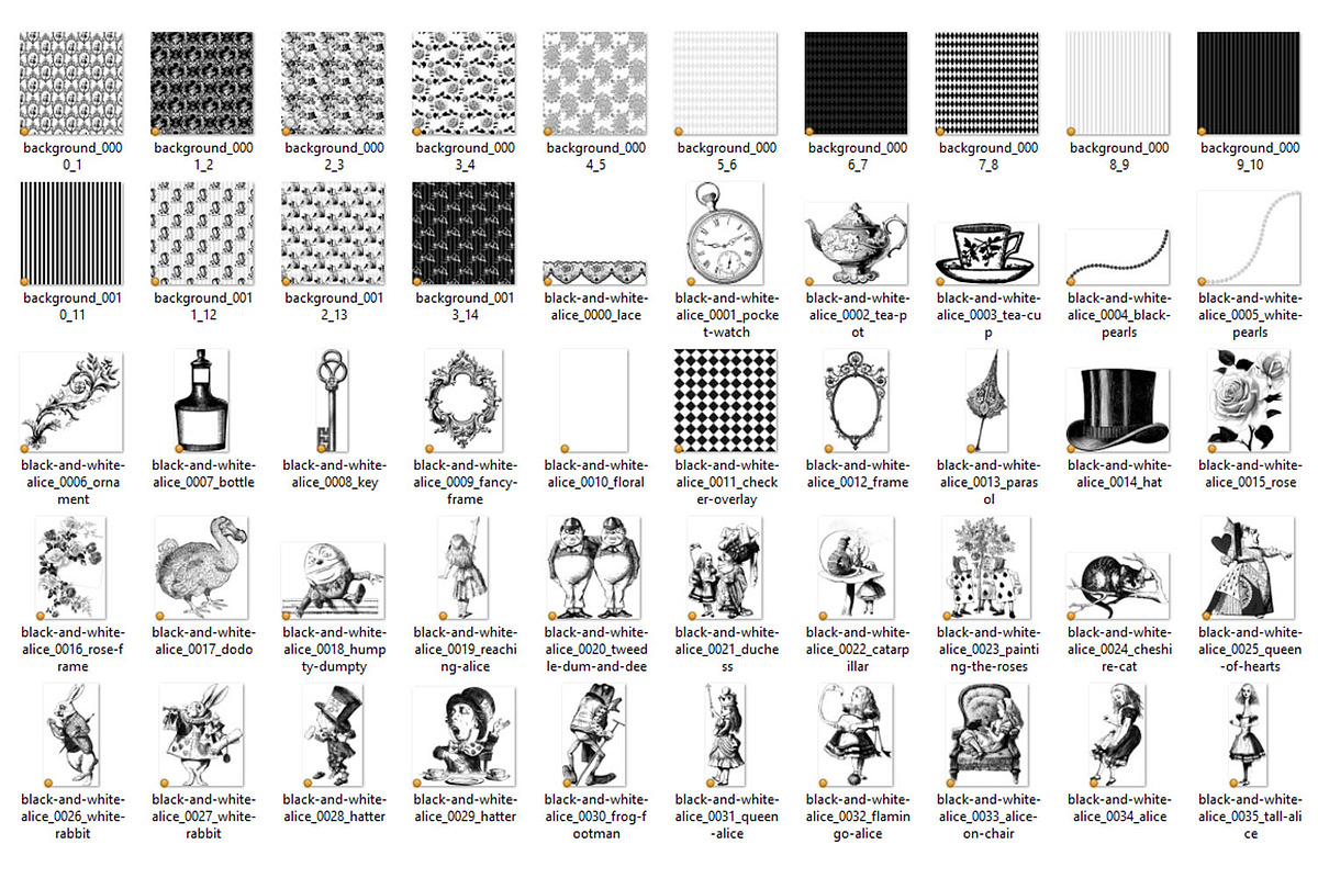 Black & White Alice Graphics, an Illustration by Digital Curio (Photo 7 of 8)