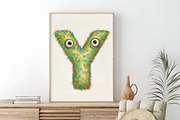 Watercolor Monster Alphabet PNG, an Illustration by SinaCreation (Thumbnail 2 of 7)