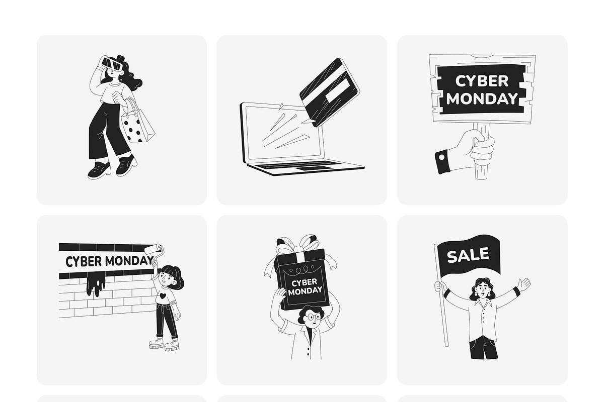 Shopping Illustration Art Set, a Person Illustration by Prosymbols (Photo 12 of 13)