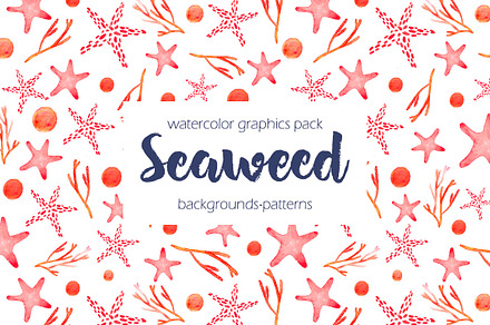Seaweed watercolor collection