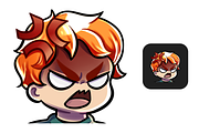 12 Red Hair Chibi Boy Twitch Emotes, an Illustration by Custom Fonts & Patterns (Thumbnail 9 of 12)