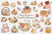 Cozy Autumn Vector Clipart Kit, a Seasonal Illustration by Watercolor dreams (Thumbnail 1 of 4)