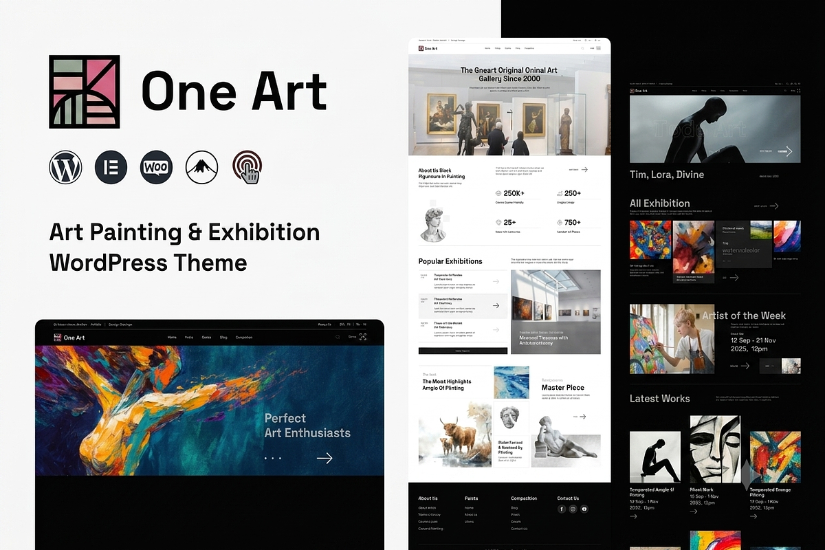 One Art - Artist WordPress Theme, a WordPress Template by ThemesRain (Photo 1 of 3)