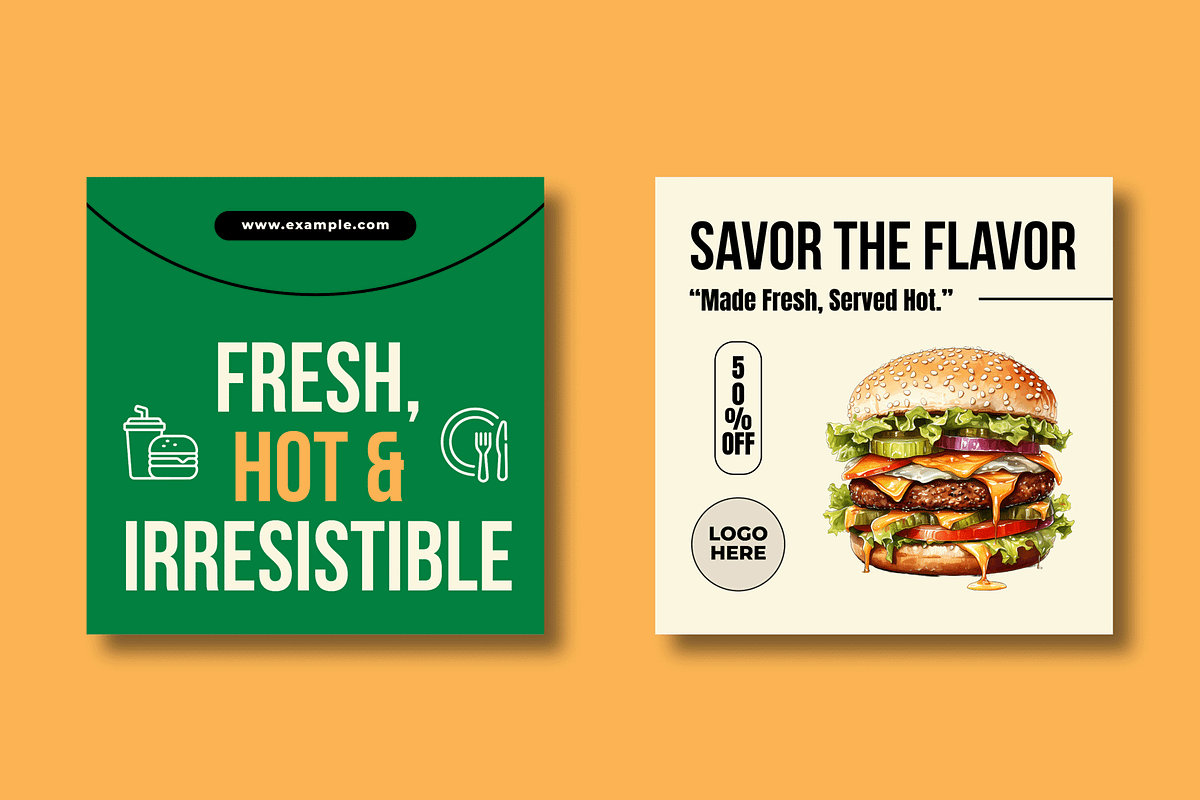 Restaurant Food Social Media Post, a Social Media Template by MightyDesign (Photo 5 of 8)