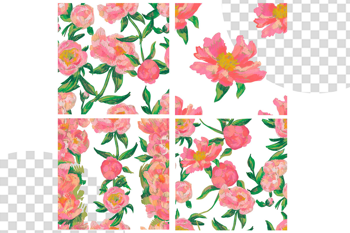Peony Pattern Crayons  Seamless, a Pattern Graphic by Lucyinyourheart (Photo 2 of 10)