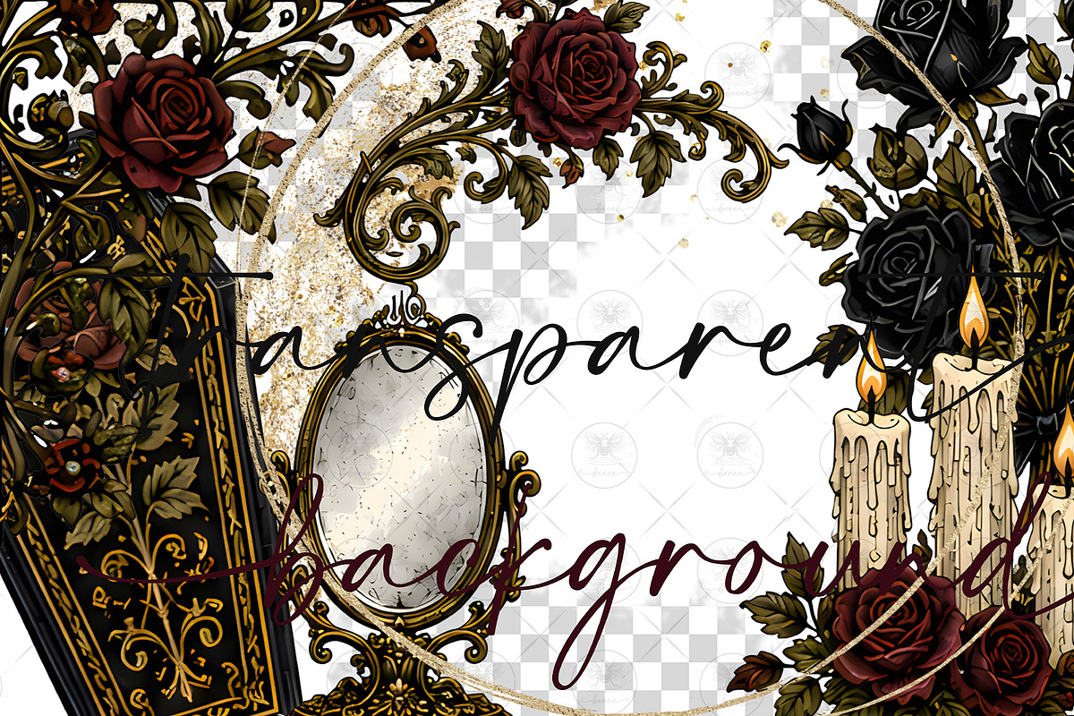 Vintage Gothic Coffin Clipart, a Decorative Illustration by BigCakeBee (Photo 2 of 4)
