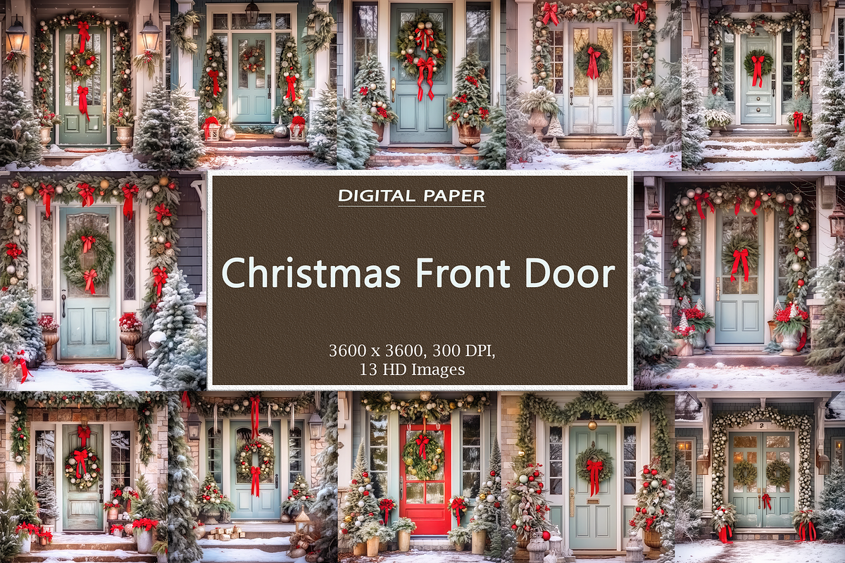 Christmas Front Door, a Background Graphic by Printable Treasure (Photo 1 of 5)