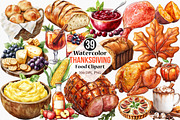 Watercolor Thanksgiving Food Clipart, an Illustration by Canvas Craft (Thumbnail 1 of 8)