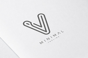 Minimal Line Initial Letter V Logo