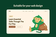 100 Cute Monkey Vector Icons, an Emoji Icon by Creative Stall (Thumbnail 7 of 11)