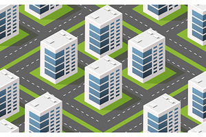 Isometric module city from urban, an Object Illustration by AlexZeL