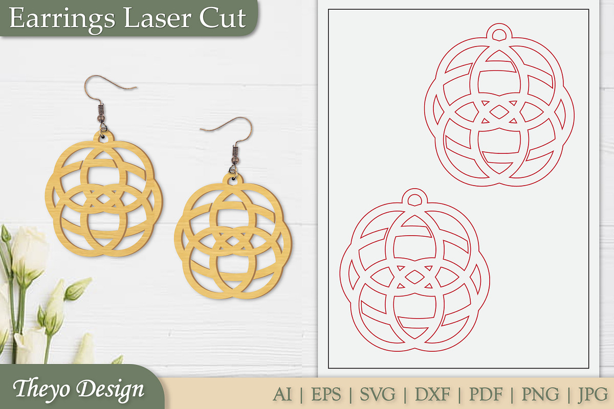Abstract celtic Earrings Laser Cut, an Illustration by Theyo Design (Photo 10 of 13)