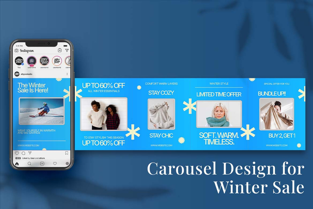 Winter Sale Instagram Carousel Canva, a Social Media Template by Attype (Photo 4 of 5)
