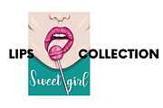 Vector illustration with lips., a Food Illustration by Vitaliy Grin (Thumbnail 1 of 2)