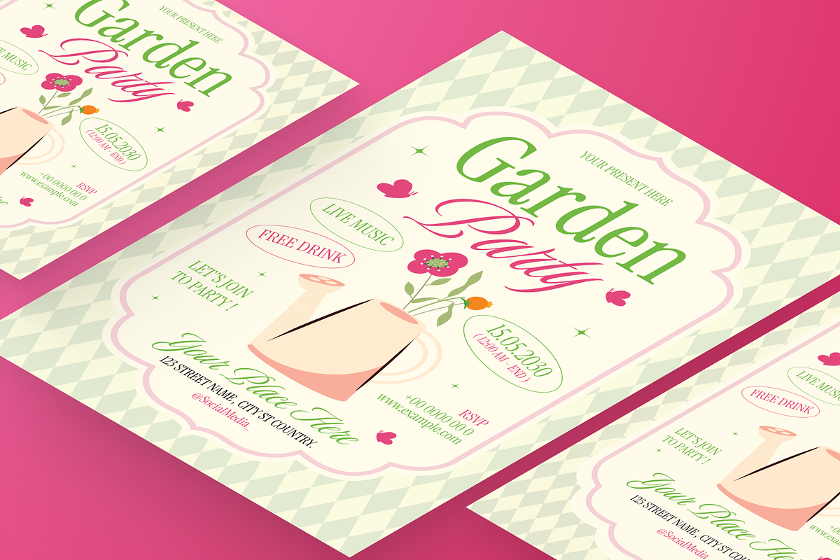 Garden Party Flyer Set, a Flyer Template by Annora Studio (Photo 5 of 6)