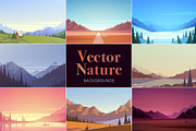 Vector Nature Landscapes, an Illustration by Darumo Shop (Thumbnail 1 of 6)