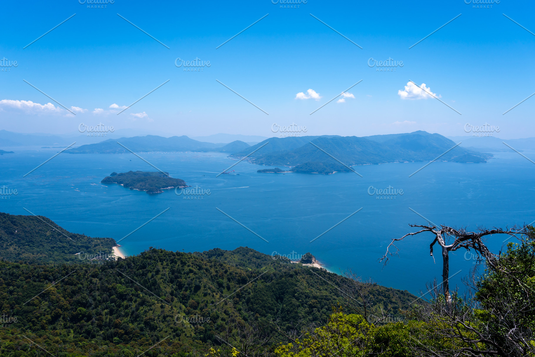 Seto Inland Sea and Hiroshima Bay from Mount Misen summit, Miyaj, a Nature Photo by GoodGoods