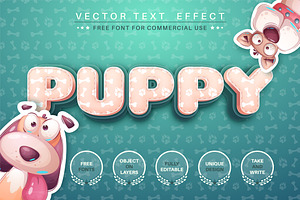 Puppy Footprint - Editable Text Effe