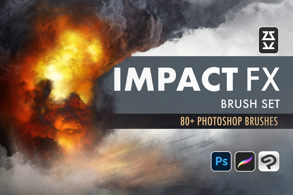 Impact FX Brush Set, a Brush Add-On by Zsolt Kosa Art (Photo 1 of 8)