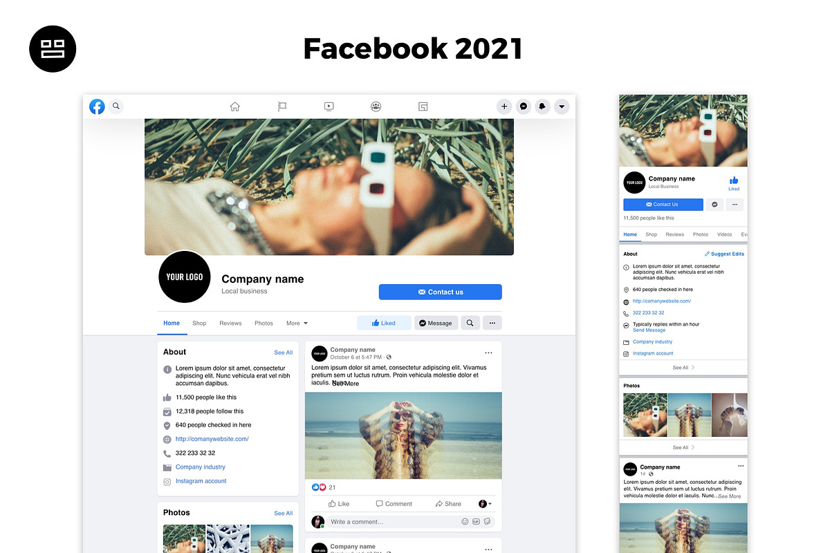 2021 Social Media UI Kit Adobe XD, a Social Media Template by Modularity Design (Photo 5 of 8)