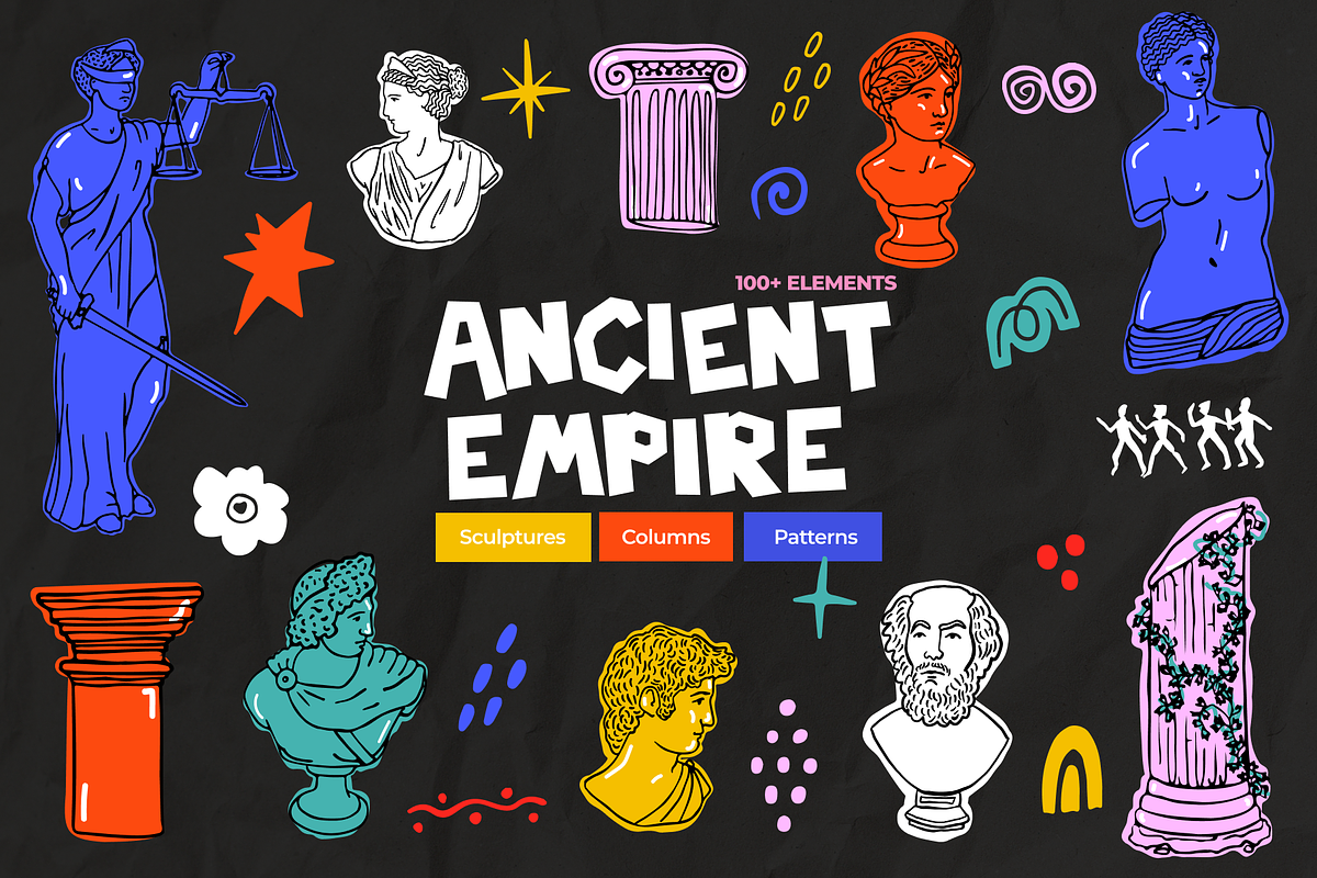 Ancient Empire: Sculptures & Columns, a Decorative Illustration by PixelAesthetic (Photo 1 of 9)