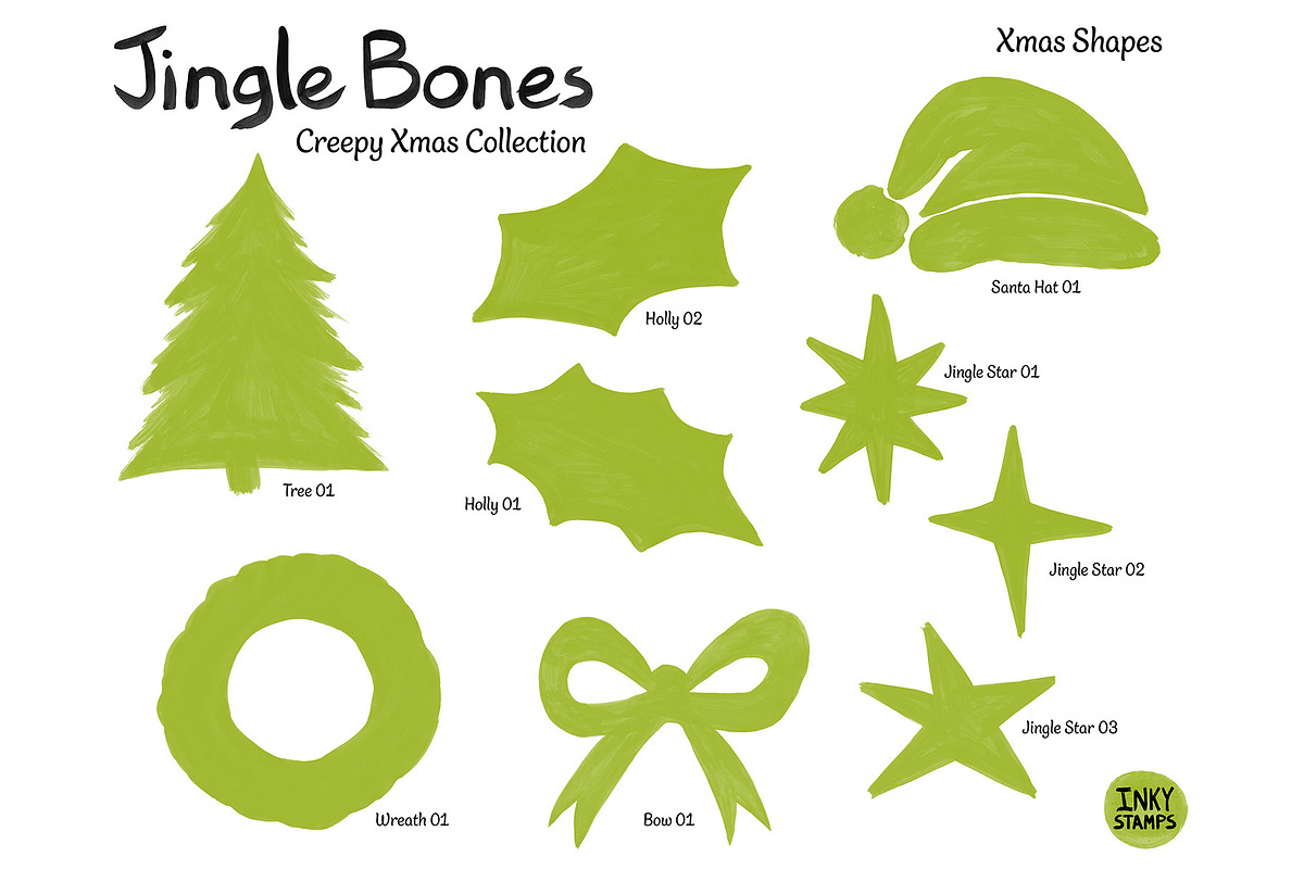 Creepy Xmas Stamp Brushes Photoshop, a Brush Add-On by INKY STAMP BRUSHES (Photo 4 of 10)