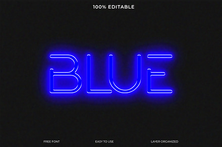 Neon Blue Light Text Style Effect, a Layer Style Add-On by Imamul001