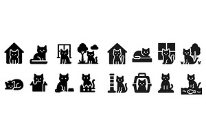 Creative collection of cat icons, an Animal Illustration by ZinetroN