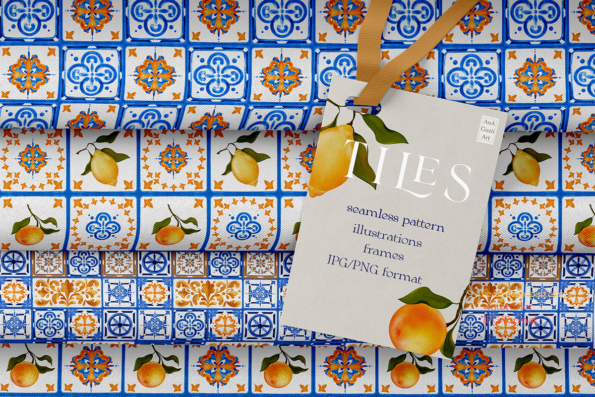 Mediterranean tiles Seamless Pattern, a Pattern Graphic by AnaGuziiArt (Photo 1 of 8)